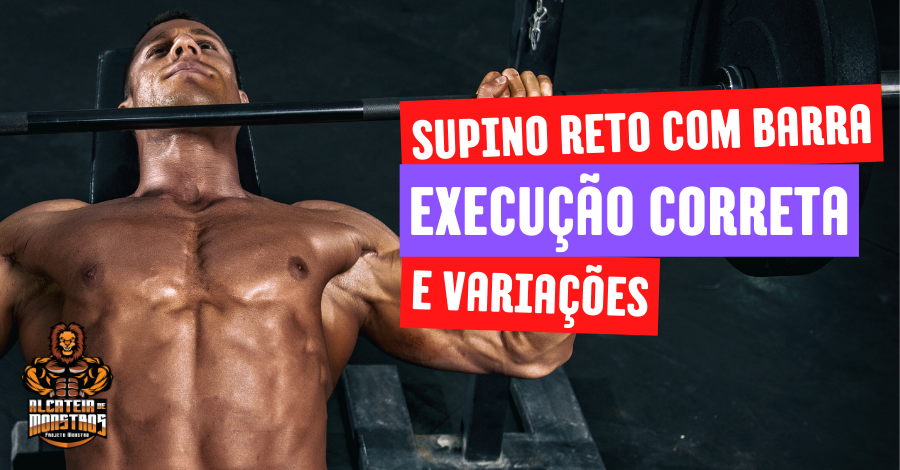 Supino reto barra - execução exercício 